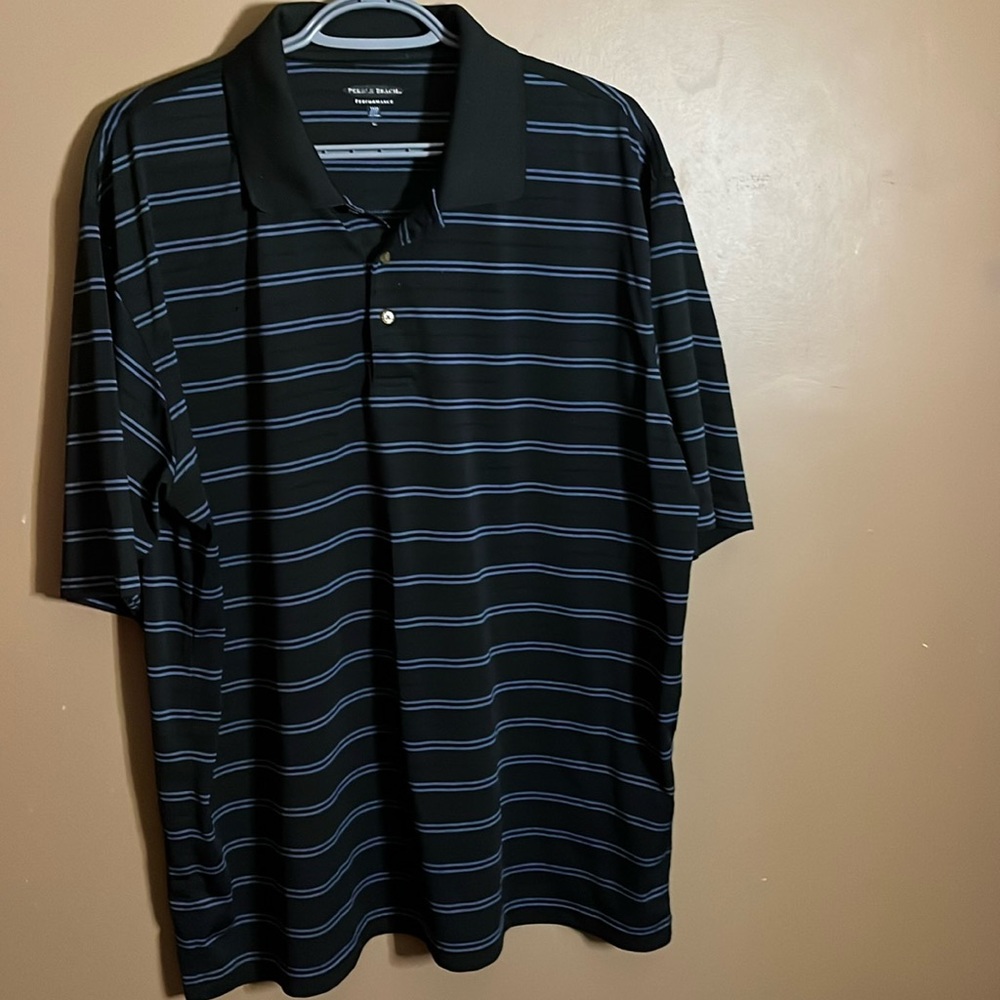 😄Golf polo stripes blues   B4